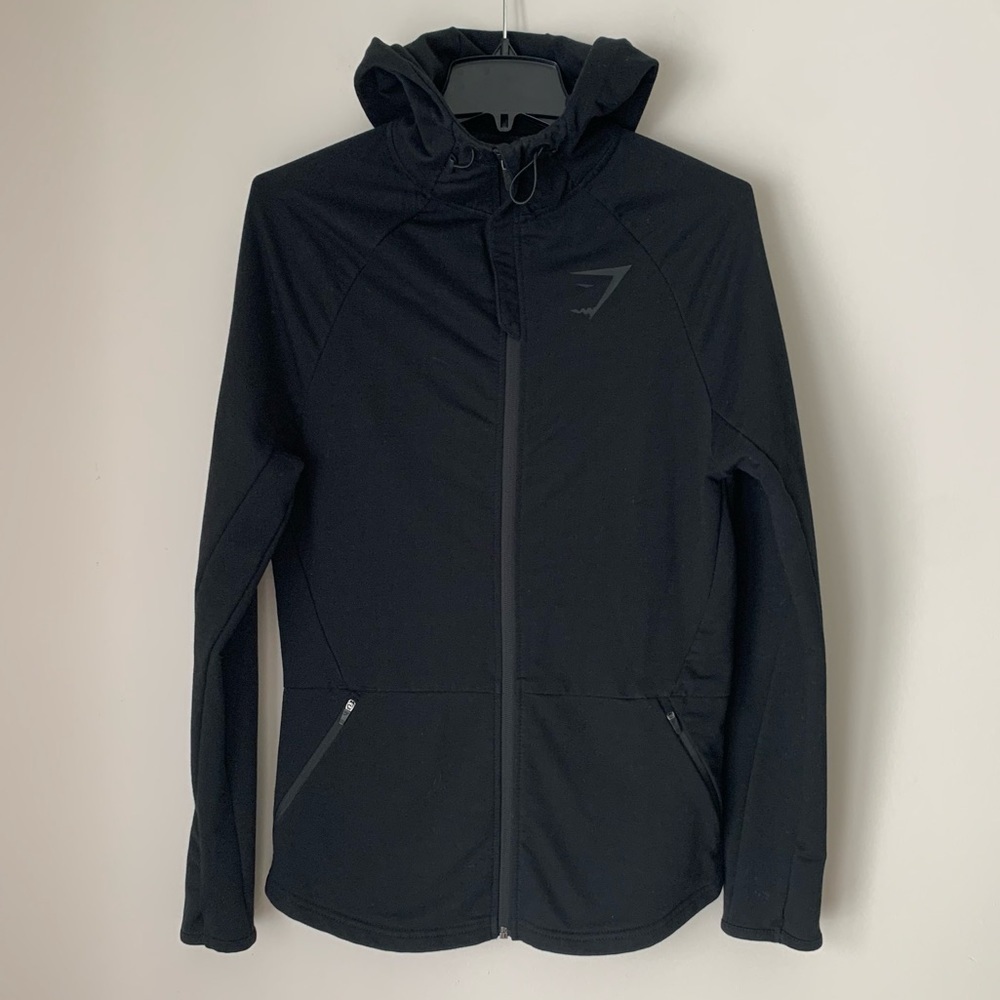 Gymshark Black Zip Up Hoodie Jacket Woman’s Size S